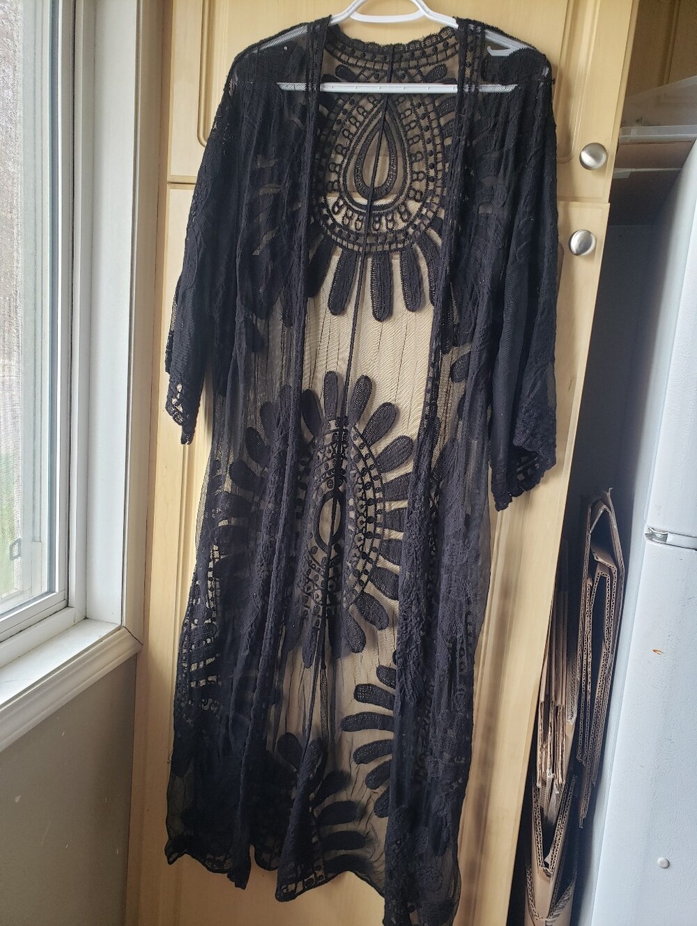 Black Lace Overlay Maxi Dress - Picture 1 of 3